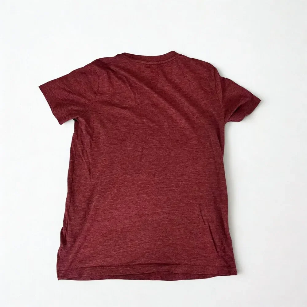 Old Navy T-Shirt Boys L 10/12 Game All Day Graphic Tee Burgundy Short Sleeve
